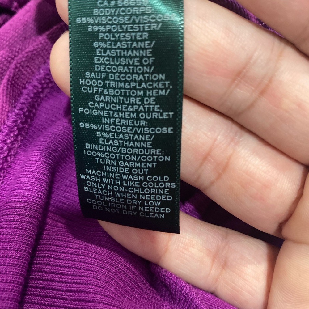 RALPH LAUREN hoodie blouse NWOUT tag size L purple - Picture 4 of 15